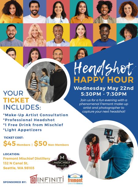 headshots of diverse people, each against colorful background, the whole advertising an event.